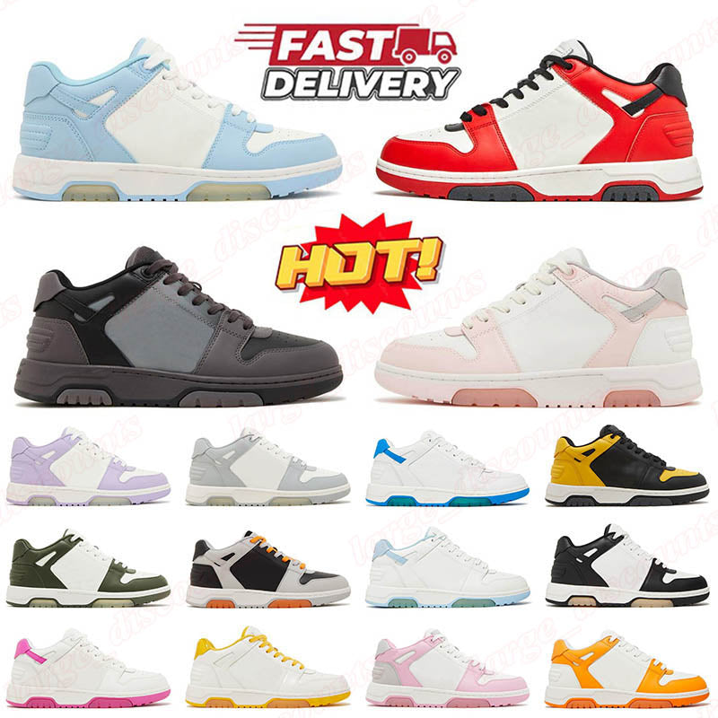 Top Quality 2025 Designer Out Of Office Shoes Sneakers Black White Leather Pink Red for Men Women Be Right Back Dhgate Athletic Trainers Loafers 36-