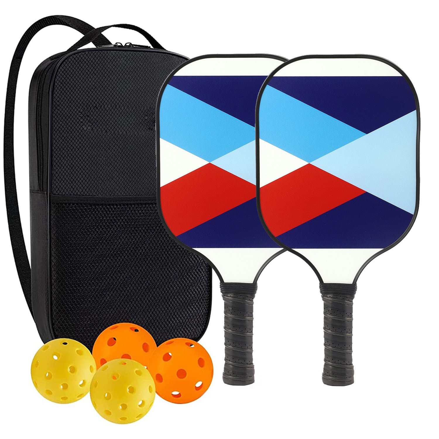 High-Performance Fiberglass Pickleball Paddle for Competitive Outdoors Games 2 Paddle & 4 ball & 1 bag 9936