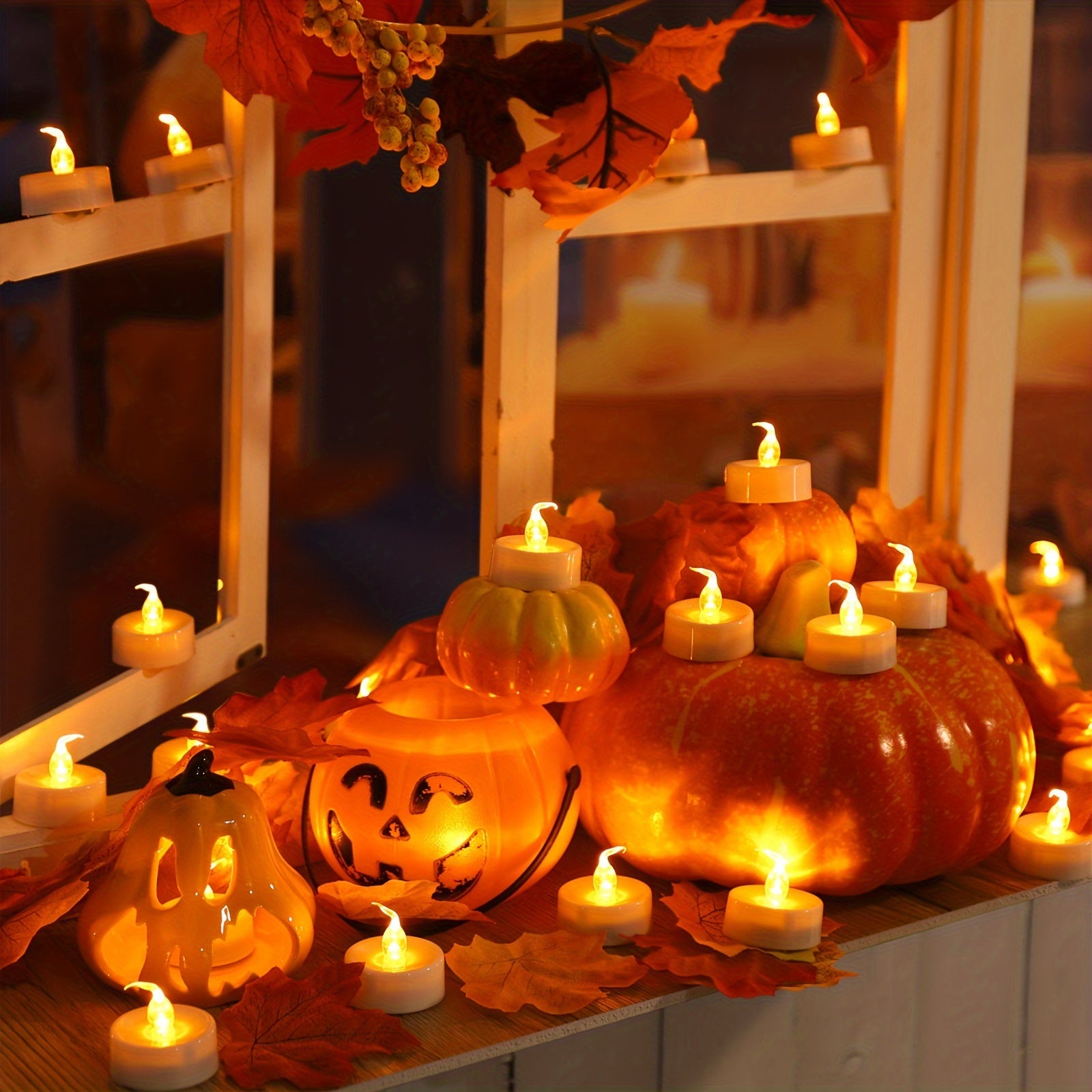 TEMU Flameless Candles 12-pack Remote Timer Led Tea Light Candles With 400+ Hours Of Flickering Flameless Battery-powered Votive Tealights For