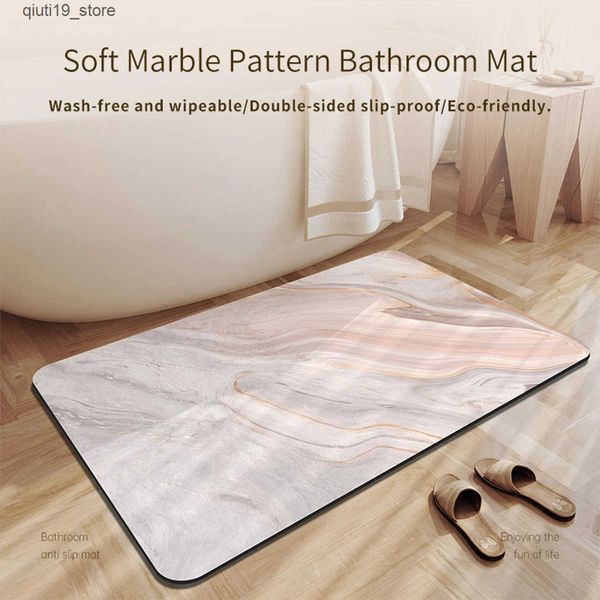 Bath Mats Bathroom pad super absorbent foot pad non slip quick drying shower pad toilet pad carpet door washable J241206
