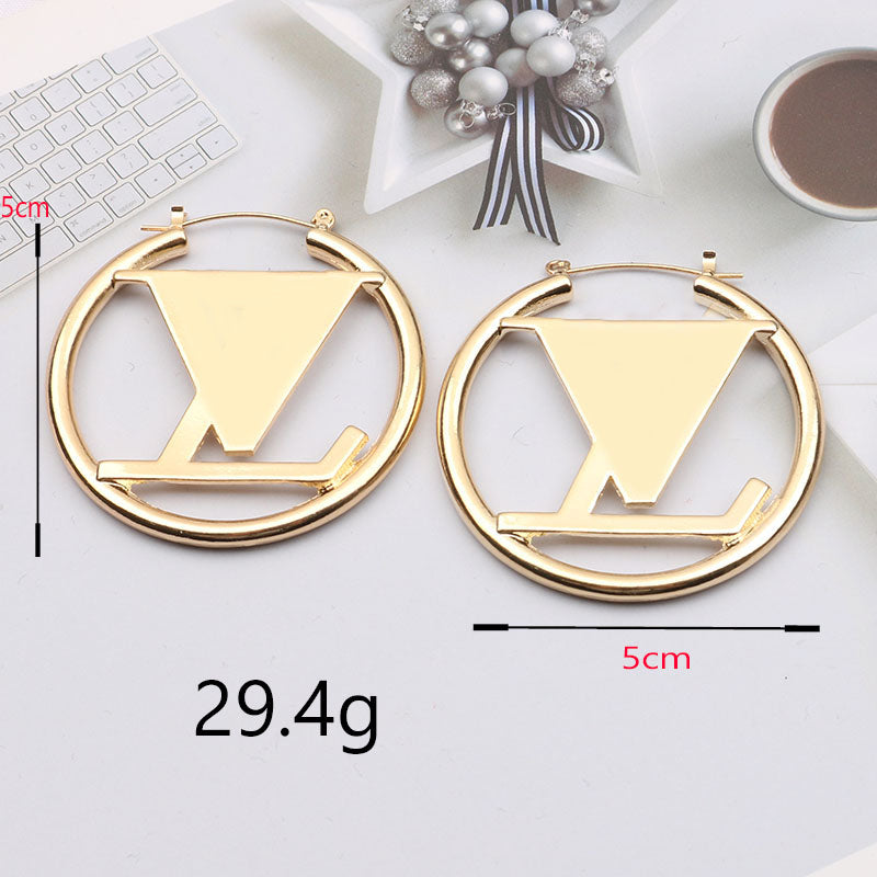 5CM Hoops Big Gold Hoop Earrings Lady Orrous Girls Ear Studs Classic Jewelry Earring Valentine&#039;s Day Gift Engagement for Women