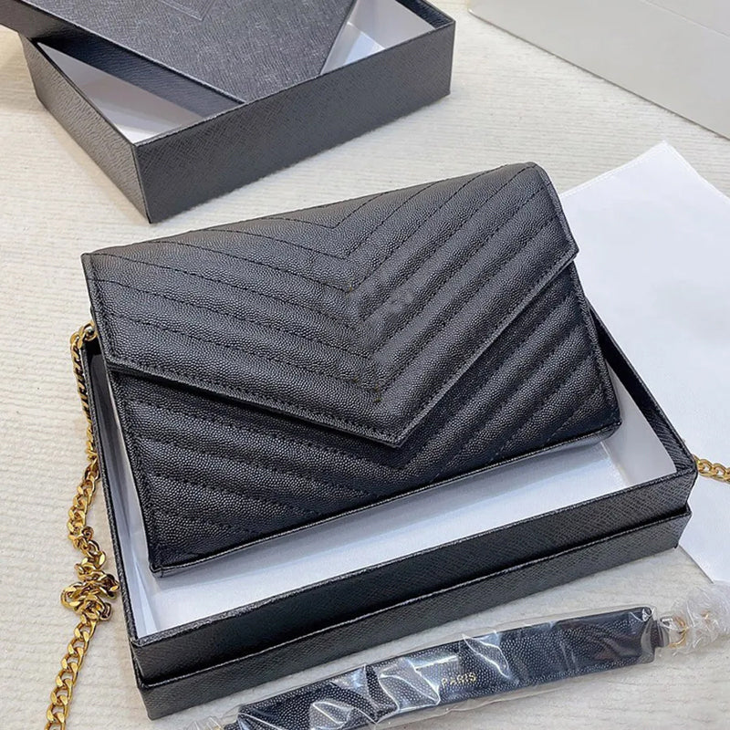 Designer Bag Shoulder Bag Womens Luxury High Quality Black Classics Caviar bag Gold Silver Chain Bag Crossbody Bag Handbag Women Mini Black leather