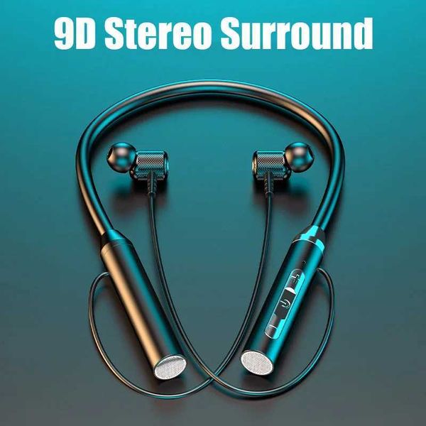 Wireless Fone earphone set with microphone magnetic assisted ultra long standby neckband strap waterproof sports kit Y241031