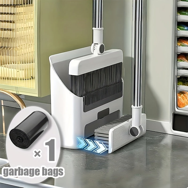 TEMU [3 In 1 Broom Mop] 3 In 1 Foldable Broom Mop Dustpan Combination Set | Household Cleaning Tool Set, Cleaning, Flexible Design, Removal, For Home