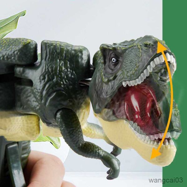 Blocks New handheld press automatic swing bite simulation model Tyrannosaurus creative children&#039;s toy batch R230901