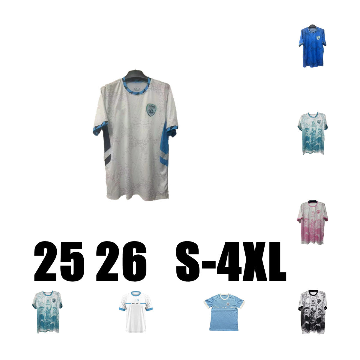 23 24 25 26 Israel Soccer Jerseys Home Away Third camisetas de futbol blue and white Football Shirts Men Kids maillots de foot 2023 2024 2025 2026 c