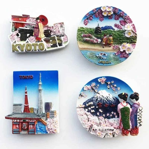 Japan Fridge Magnets Mount Fuji Tokyo Kyoto Tourist Souvenir Craft Gifts Resin Magnetic Refrigerator Sticker Home DecorationM240808