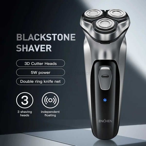 ENCHEN Blackstone Electrical Rotary Shaver for Men 3D Floating Blade Washable Type-C USB Rechargeable Shaving Beard MachineB240709