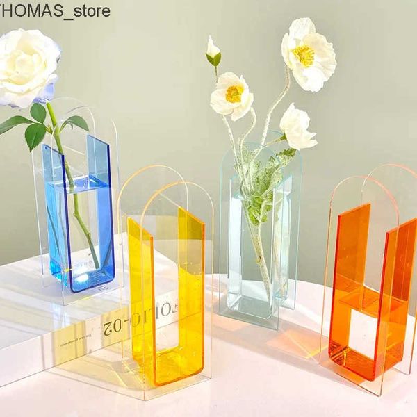 Planters Pots Acrylic Mini Transparent Vase Minimally Decorative Utensils Living Room Dining Table Hydroponic Flower Arrangement Ornament L2