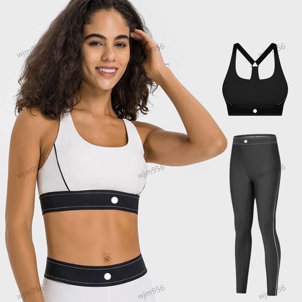Yoga Two Piece Set jump sports Bra bralette Women close lingerie Running Underwear Fitness Quick Dry aligned Leggings Training Pants workout