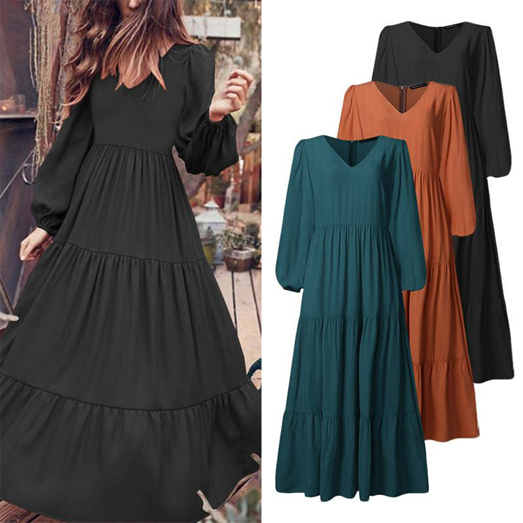 B2000 high-end street style women&#039;s big swing dress