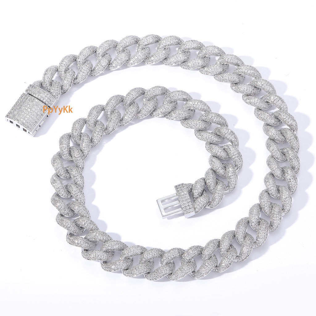 New Arrival 15MM Bubble Chain Iced Out Cuban Link Chain Personalized Hip Hop Brand Men&#039;s Hip Hop Premium Quality Necklace Pass the diamond test