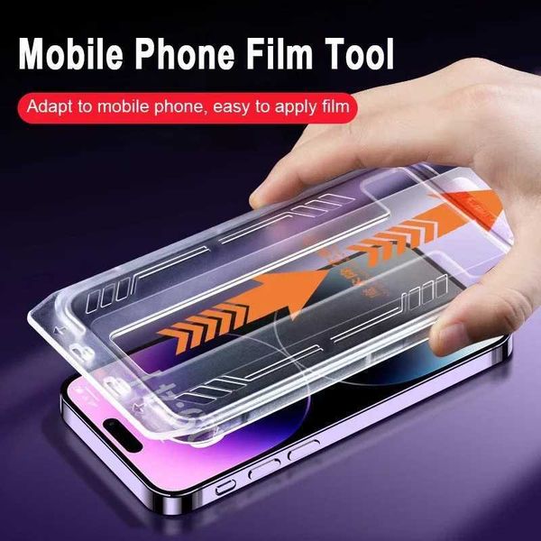 New Arrival Mobile Phone Film Soft Cover Dust-free Film Tool for Iphone 15-16Pro-Max Built-in HD Tempered Film Anti Glare Screen Protectors