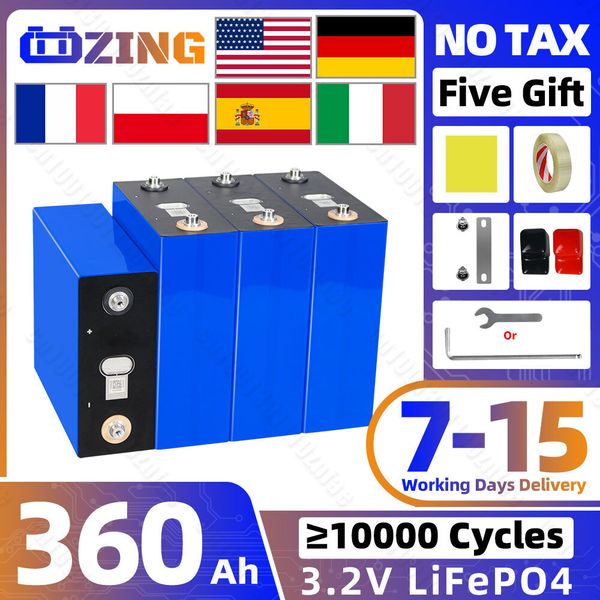 US EU Stock 360Ah 3.2V LiFePO4 Battery Akku Grade A Deep Cycle DIY 12V 24V 48V Pack RV Boat Ship Golf Cart Solar Wheelchair Cell