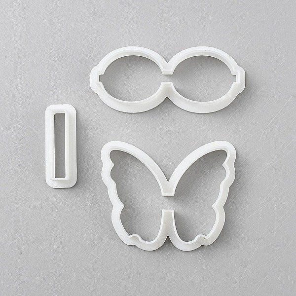 3Pcs Plastic Clay Pressed Molds
