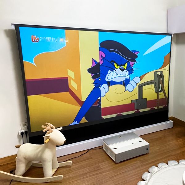 135&#039;&#039;- 150&quot; T-prism ALR Floor Rising Motorized projector screen 16:9 Projection Screens For Ultra Throw Laser Projector