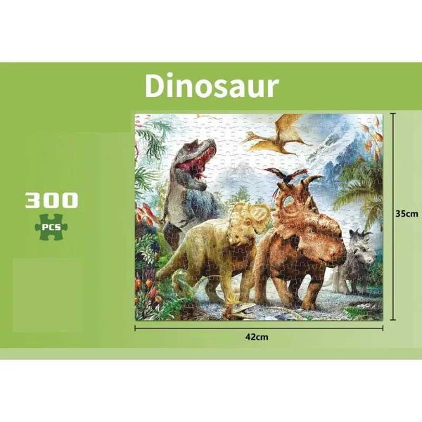 Puzzles 35*42cm Adult 300PCS Paper Jigs Puzzle Dinosaur Underwater Worlds Hot Air Balloon World Map Coast Port Entertainment Toy