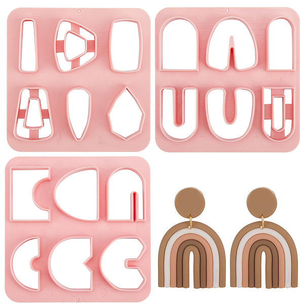 3Pcs 3 Styles Arch Trapezoid ABS Plastic Clay Cutters