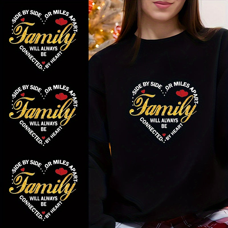 TEMU 3pcs, Diy Heat Transfer Stickers, Family Theme - A , Suitable For T-shirts, Jeans, Sweatshirts, Pillows, High Quality, Durable Vinyl Material,