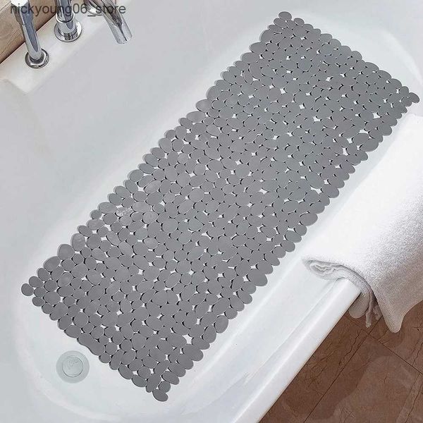 Non-Slip Bath Mats Non-Slip Bath Tub Shower Mats Pebble Shape Machine Washable Bathtub Mat With Drain Holes Suction Cups For Bathroom L24091