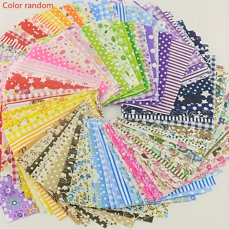 TEMU 50pcs 3.9*3.9inch Pre-cut Flat Fabric, For Hand Sewing And , Suitable For Wrapping Fabric, 100pcs Suitable For Quilting, Scrapbooking Dolls,