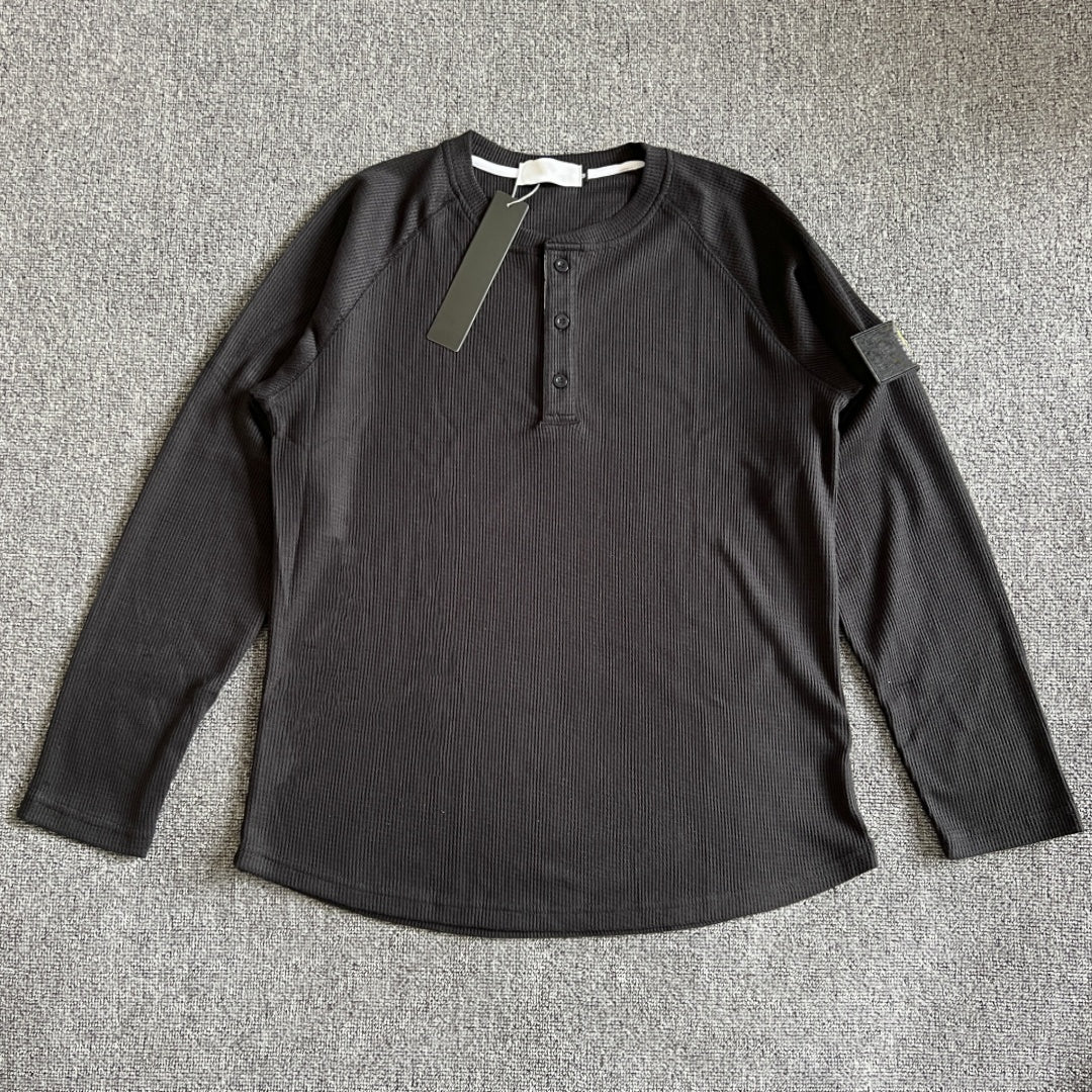 Men&#039;s T-Shirts Long-sleeved Henley Shirt Waffle Casual Solid Breathable High Quality t Shirts Regular Fit Long Sleeve Basic Tops Tees