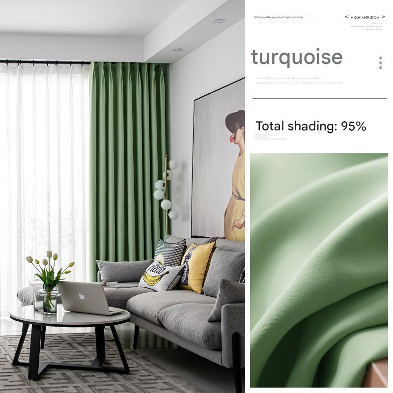 T0045 Internet celebrity new water ripple blackout curtains for the whole house Water Lotus Cotton Living Room Bedroom Jacquard Curtain Fabric