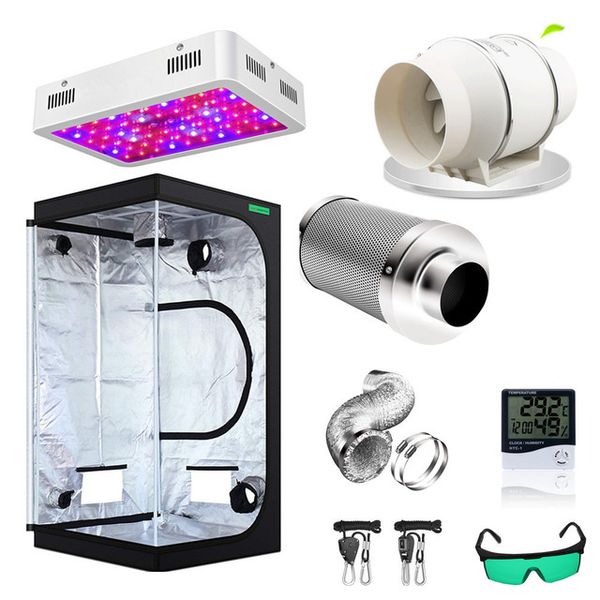 Grow Lights box Tent Room Complete Kit Hydroponic Growing System Grow Tent Growbox Kit 4-5-6&quot; Carbon Filter Combo Multiple Size Dark Ro