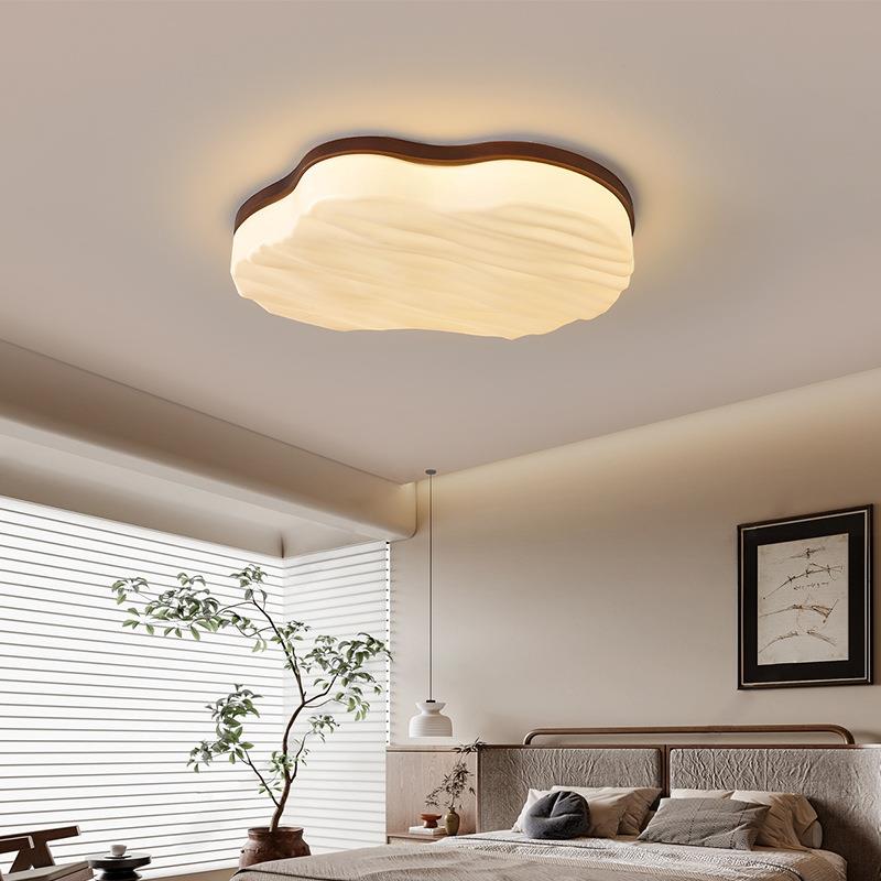 Full Spectrum LED Walnut Pendant Lamp - Classic Solid Wood Interior Lighting for Bedrooms Fixtures Antique Design for Reading Room Illumination