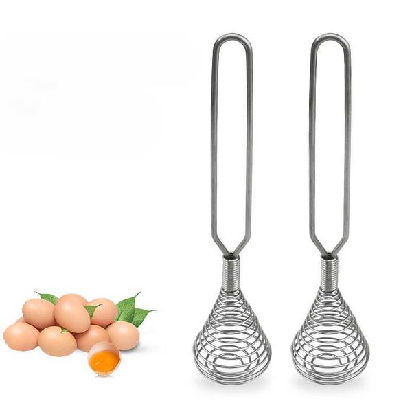 Kitchen Blender Stainless Steel Spring Egg Blender Used for Mixing and Beating Small Eggs Blender Kitchen Baking Tool W241102