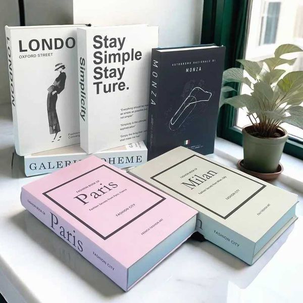 Luxury Fake Book Storage Box Urban Architecture Decorative Books Abstract Coffee Table Decoration Bedroom Living Room Home DecorXJ241228