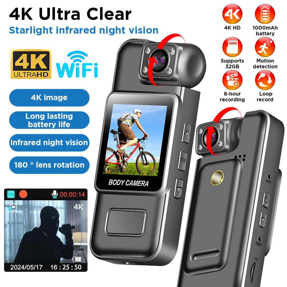 TEMU 4k 2k 1080p Hd Mini Wifi Camera Portable Recorder Body Cam Infrared Night Bike Camcorder Sports Dv