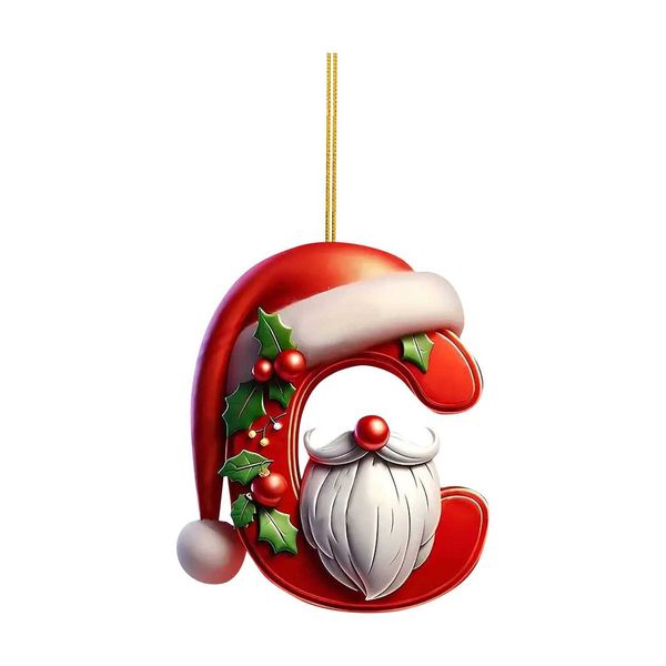 26 Letter Christmas Tree Hanging Personalized Christmas Letter Decoration Family Member Name Merry Christmas Letter PendantLX241107