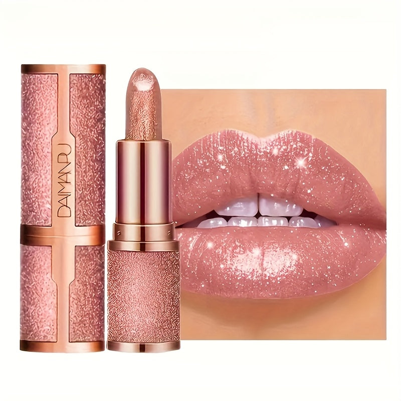 TEMU Sparkling Glossy Lipstick - Long-lasting Waterproof & Cup, Shine - Moisturizing Lip Gloss- Lipstick For Wear, Parties, Dates - All Light Beige