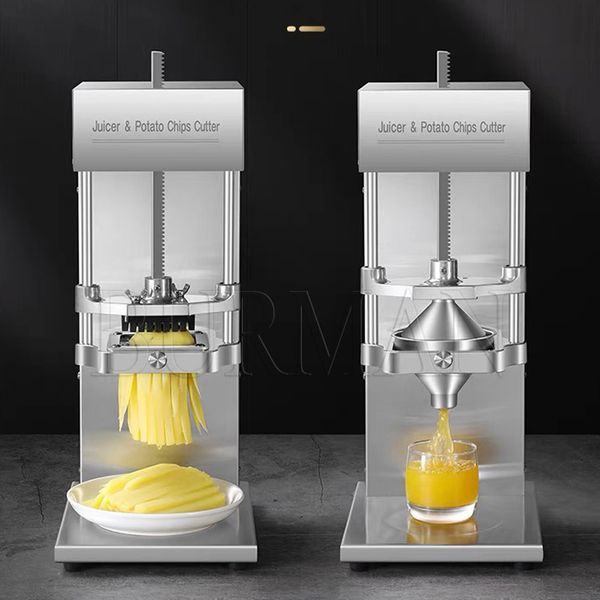 Electric Juicer Machine Stainless Steel Fruit Stall Fresh Orange Squeezer Commercial Potato Chips Cutter