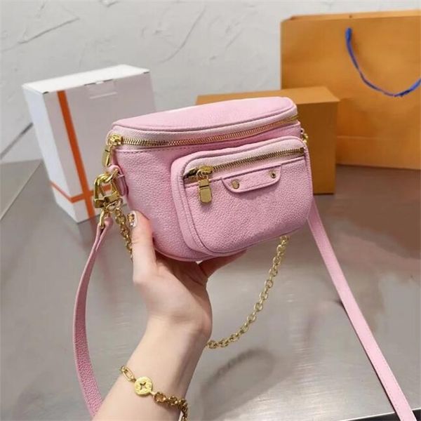 Mini bumbag belt chest bag Luxury Womens tote handbag clutch Waist bag Mens fanny pack pink Designer pochette crossbody flower Leather shoul