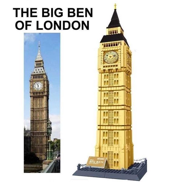 Blocks 1664 London Big Ben model building blocks world-renowned building bricks city streets toys childrens gifts Y250112BYKL