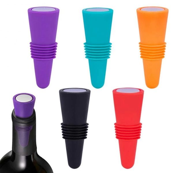 Silicone Wine Bottle Beer Cap Stopper Cork Sparkg Leak Proof Champagne Bottles Sealer Stoppers Wines Bar Accessories