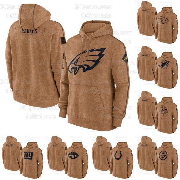City Chiefs Brown 2023 Salute To Service Pullover Hoodie