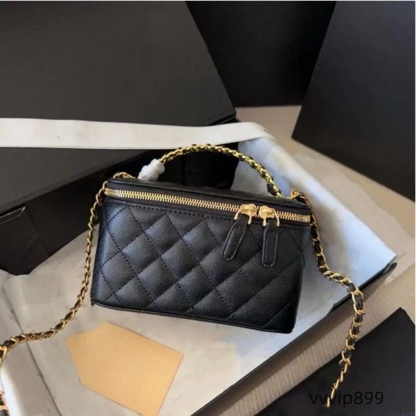 9A Womens Vanity Box Designer Cosmetic Bags Top Handle Totes Quilted Matelasse Chain Crossbody Shoulder Handbag Cosmetic Caid Lipstick Holde