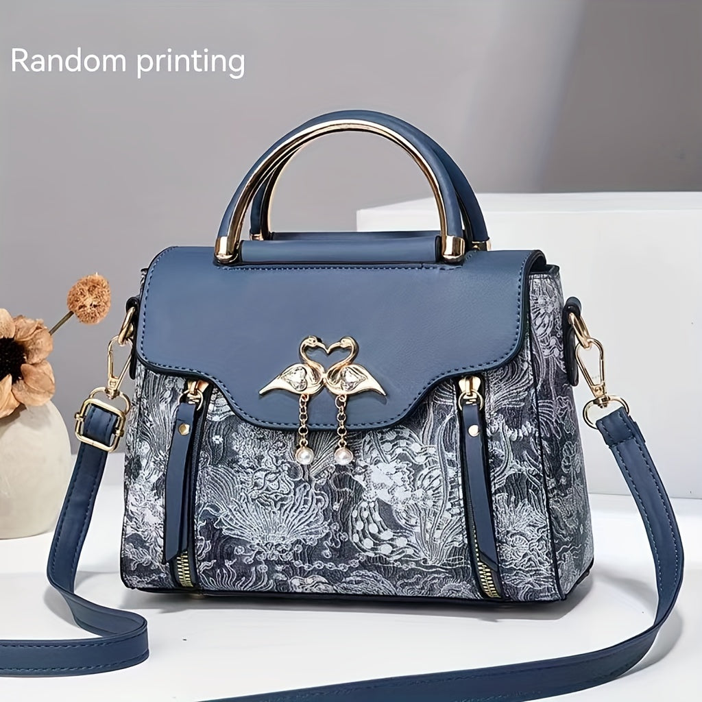 TEMU New High-end Textured Women's Bag, Stylish And Printed Handbag, Trendy Shoulder Bag, And Crossbody Bag For Fashionable Ladies.