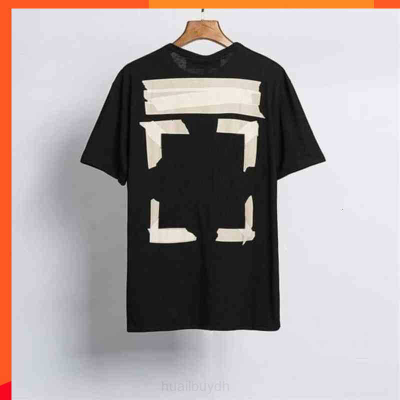 Men&#039;s jacket Offs Mens Classic Designer t Shirts Brand Back Adhesive Strip Arrow T-shirt Luxury Letter Print Casual Loose Clothing Women Top Su