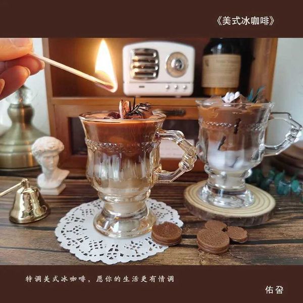 Candles American Coffee Flavored Candle Jelly Plant Soybean Wax Fragrant Candle Glass Cup Home perfume Bougie Decorative Womens Gift CL24122