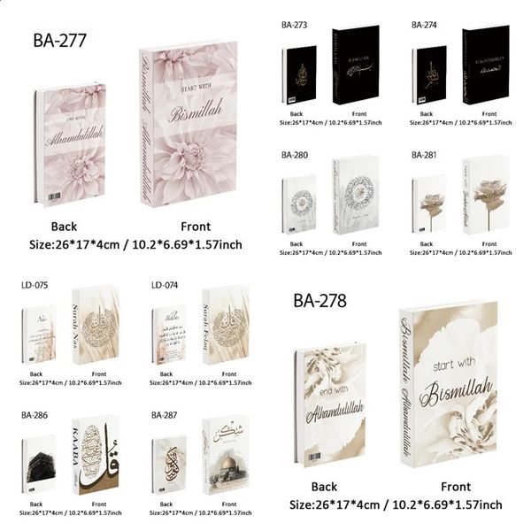 Kaaba Mosque Arch Moroccan Islamic Script Decorative Book Storage Box Books Decoration Coffee Table Living Room 240903