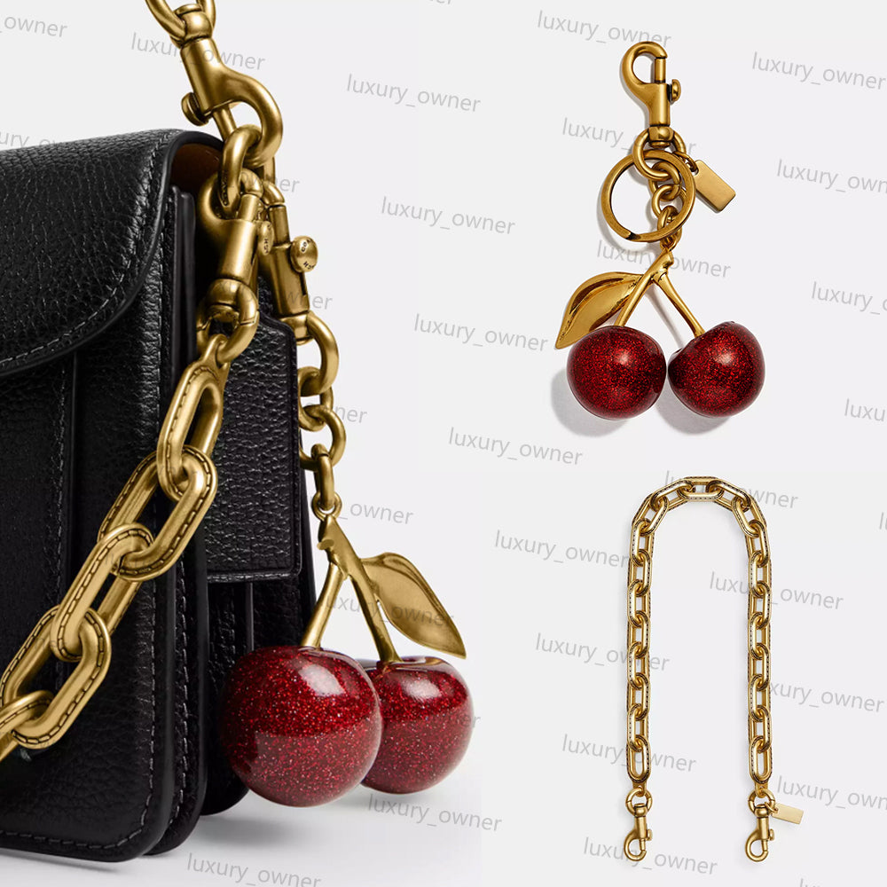 Designer bag charm Small Pretzel charm Keychain gold finish looped strap palladium Anagram dice Style Ring Keyring Hangings key chain women Lanyards