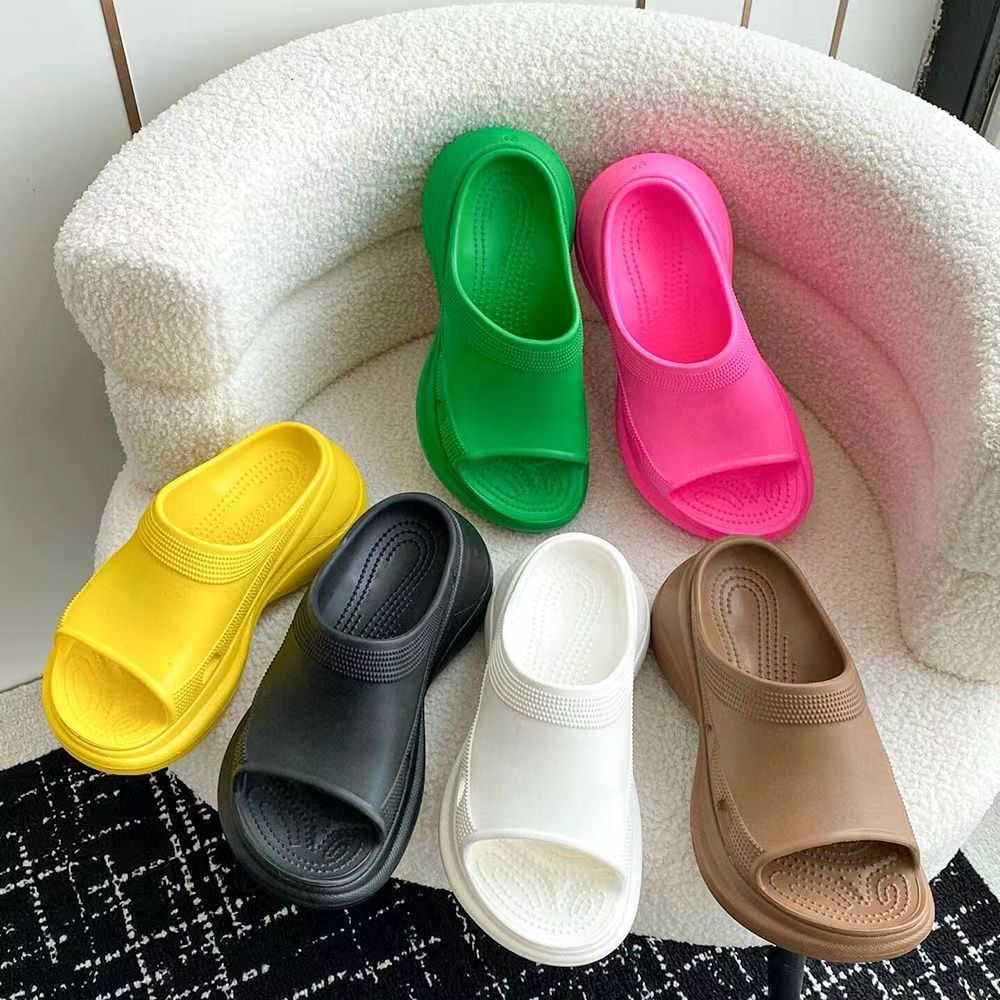 Designer Platform Slippers For Women Paris Pool Slide Sandals Luxury Rubber Slides Black White Green Pink Yellow Summer Beach Sandal Womens Sliders