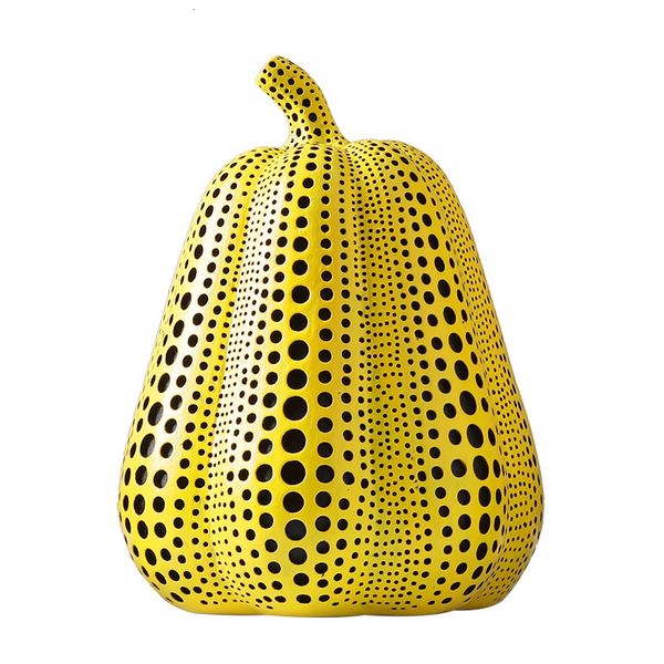 Tabletop Wine Racks Yayoi Kusama Wave Point Pumpk Statue Ornaments Room Decor Resin Figurine Desk Adornment Home Decoration Modern 230327