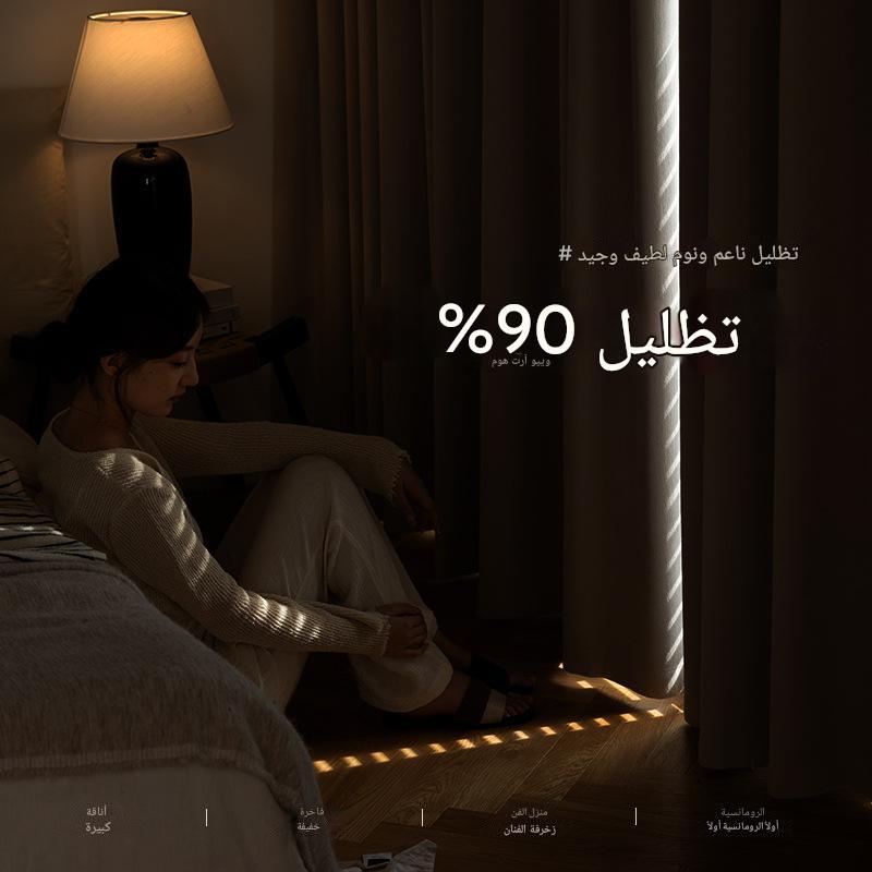 XX0181 Super soft chenille curtain wholesale light French cream style bedroom living room with fixed blackout curtain finished product