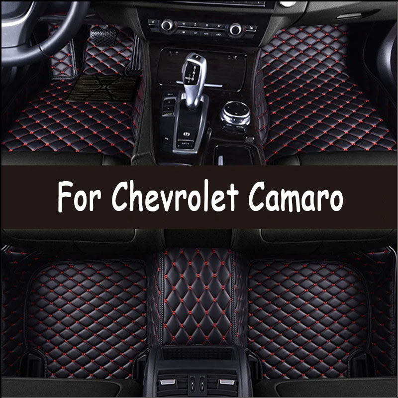 Custom Auto Luxury Leather Car Floor Mat For Chevrolet Camaro 2010 2011 2012 2013 Car Mat Full Set Women Waterproof Accessories