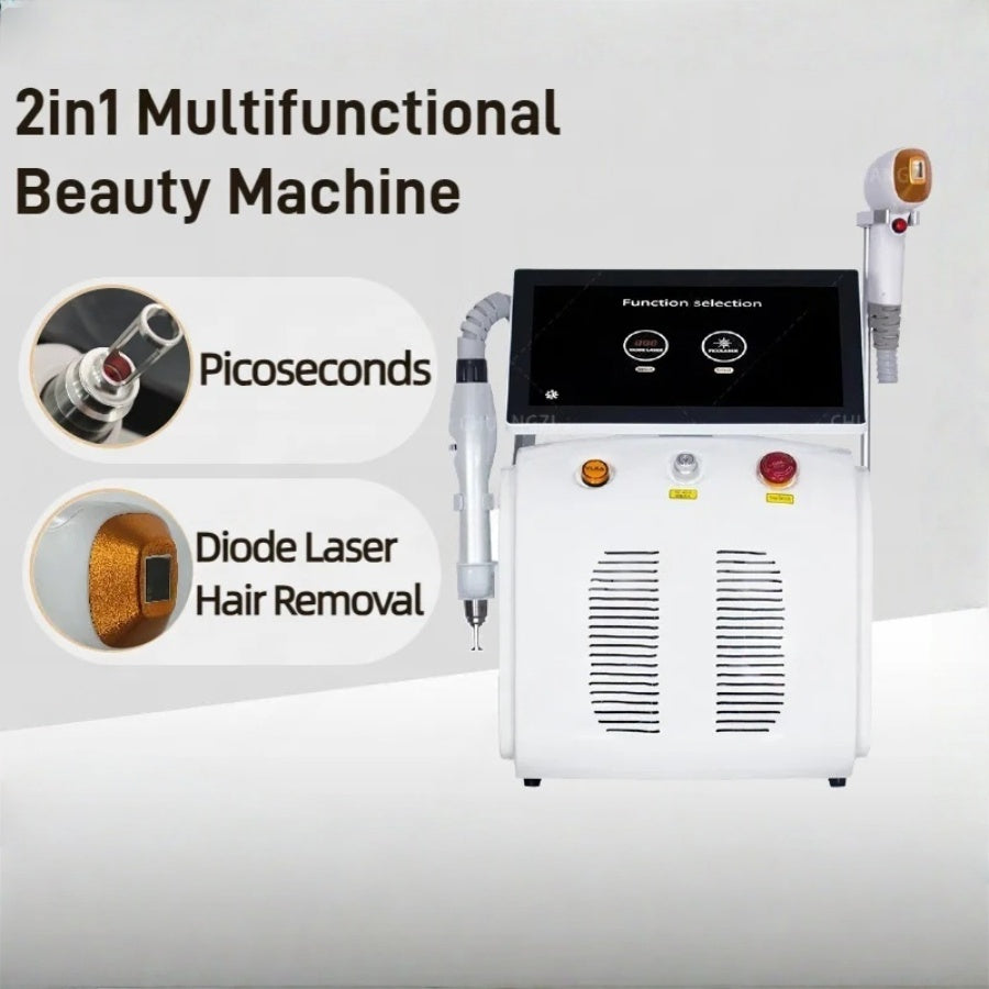 3 wavelength 2in1 Diode Laser and Picosecond Laser 808 Diode Laser Hair Removal Tattoo Removal Machine Multifunctional beauty instrument